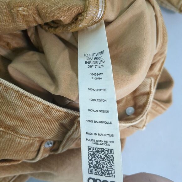 ASOS DENIM 30 tan brown Wide Leg High Rise Jeans Casual 26 - Picture 5 of 6